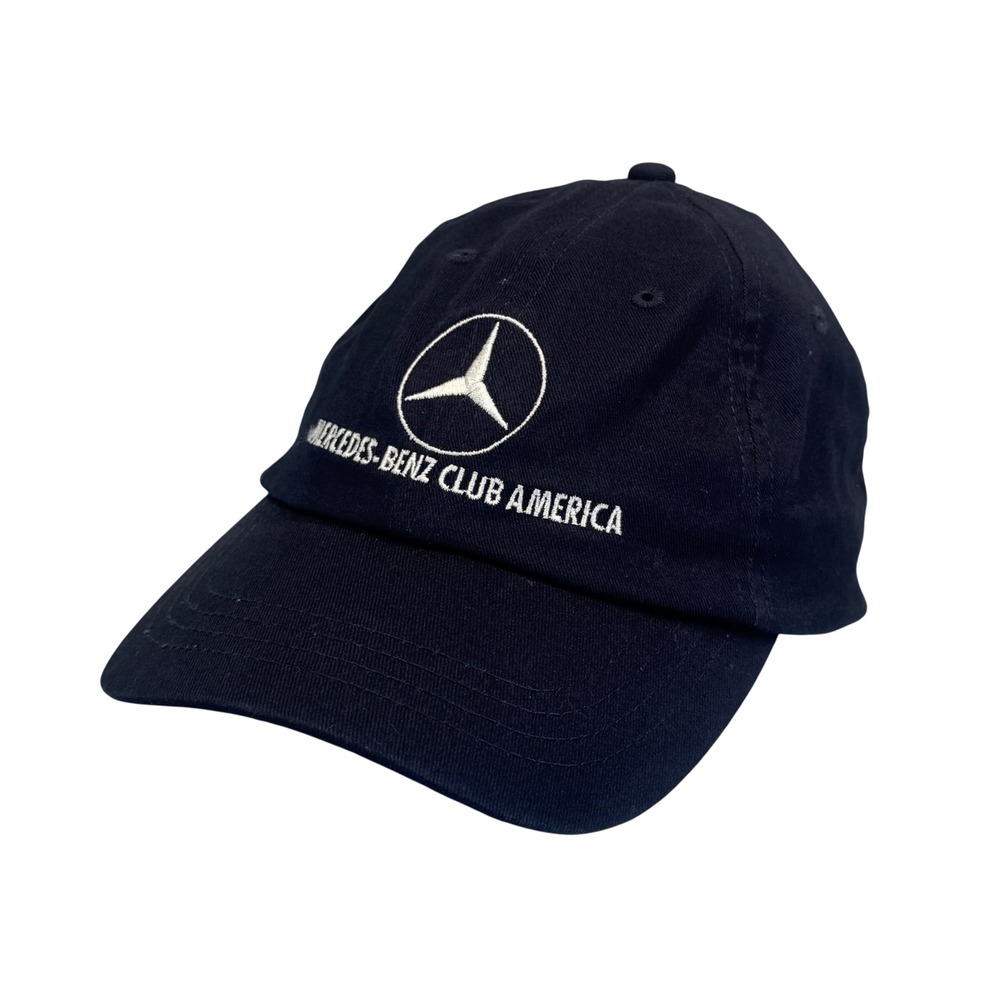 Lands End Mercedes-Benz Club America Hat Navy Blue Cotton Logo Baseball Cap OSFA